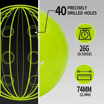 USA Pickleball Approved 40 Holes Outdoor PE Pickleball In Can 4 Balls
