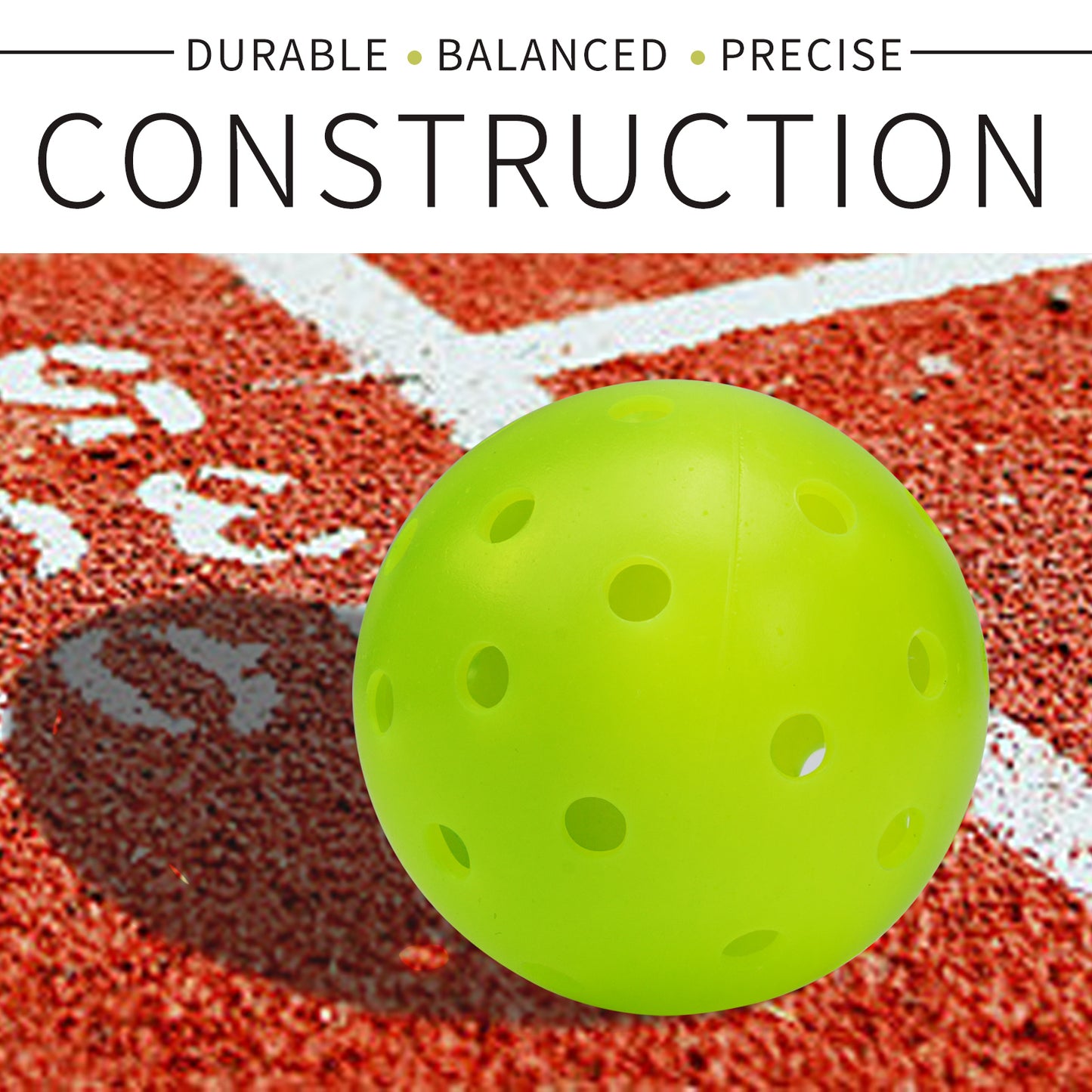 USA Pickleball Approved 40 Holes Outdoor PE Pickleball In Can 4 Balls